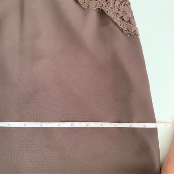 Elegant Strapless Brown Lace Dress - Picture 12 of 14